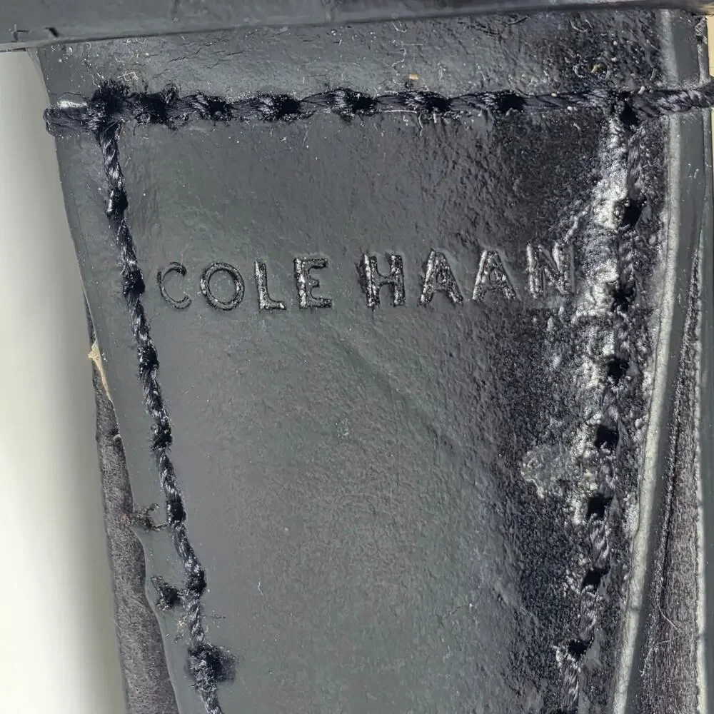 COLE HAAN PERFORATED SUEDE LEATHER BELT – GRAY – SILVER BUCKLE – MEN’S SIZE 36